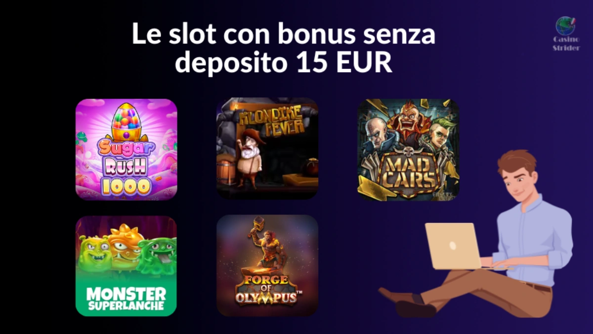 Le slot con bonus senza deposito 15 EUR