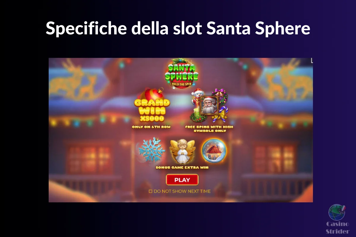 Specifiche rapide della slot Santa Sphere
