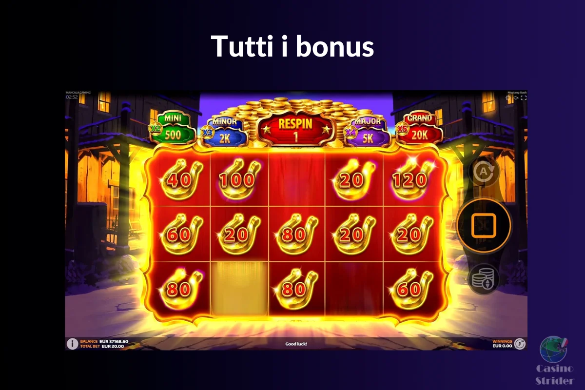 Tutti i bonus della slot