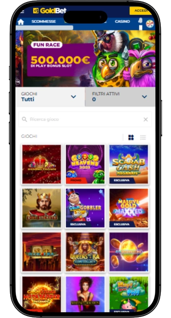 GoldBet senza registrazione