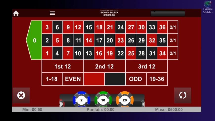Roulette online con deposito minimo 5 €
