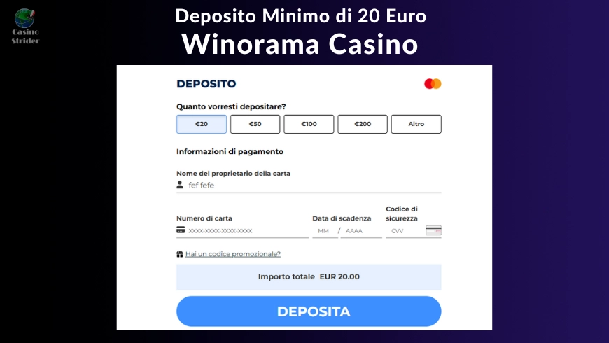Winorama Casino 20 euro
