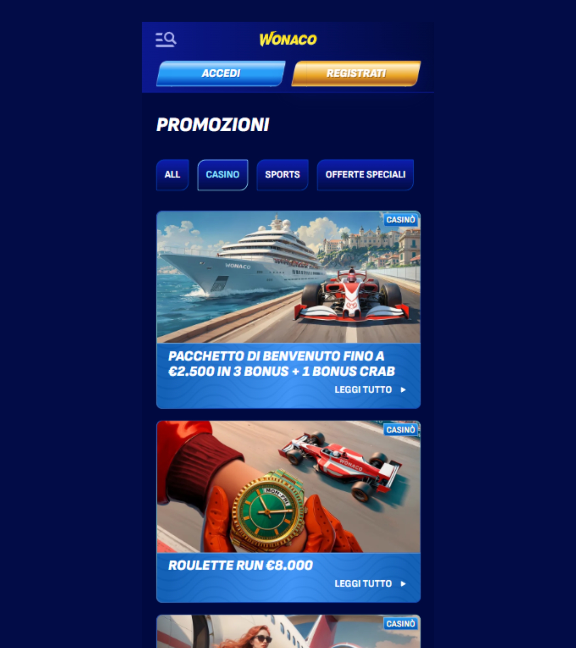 Vai sul sito di Wonaco Casino