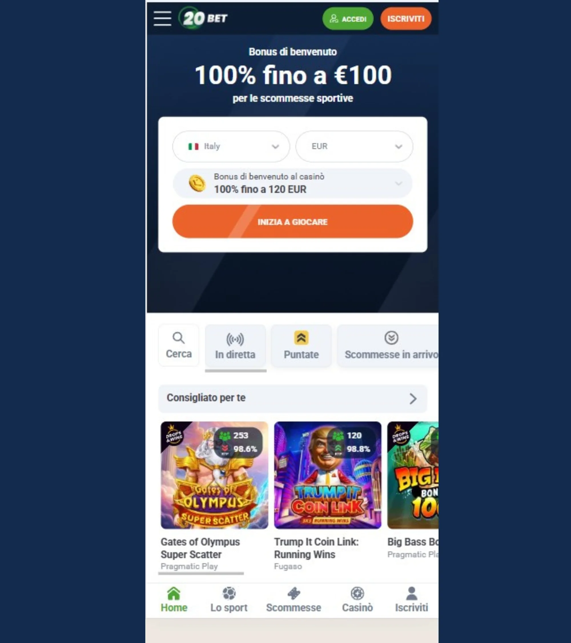 1 visita il sito o apri l'app