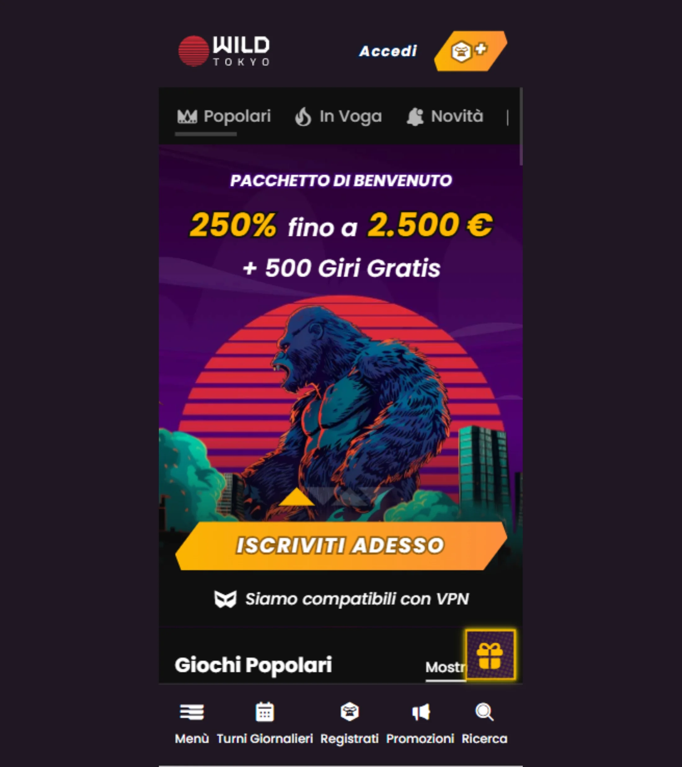 Vai sul sito di Wild Tokyo Casino
