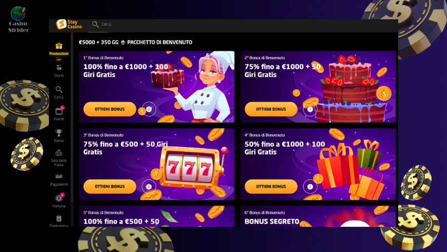 Bonus di benvenuto StayCasino