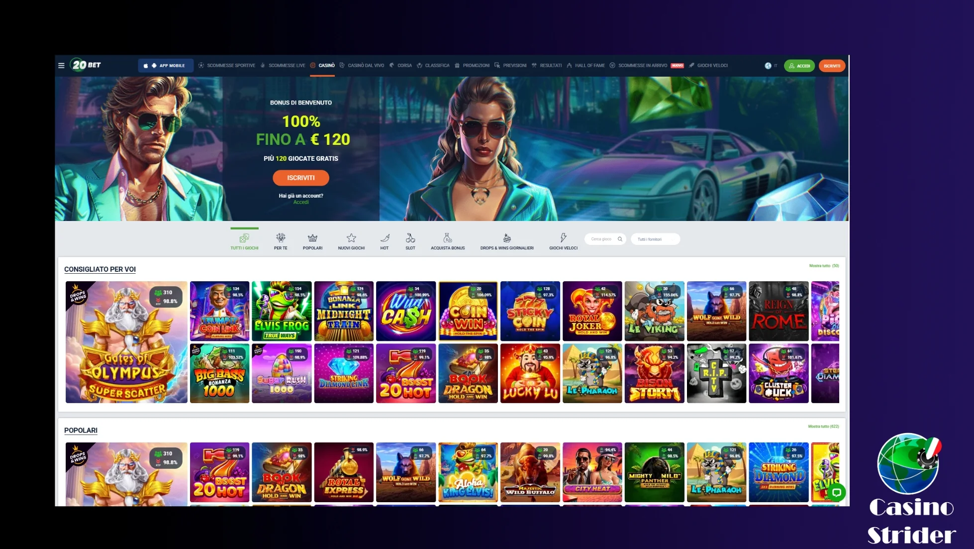 descrizione del casino 20bet