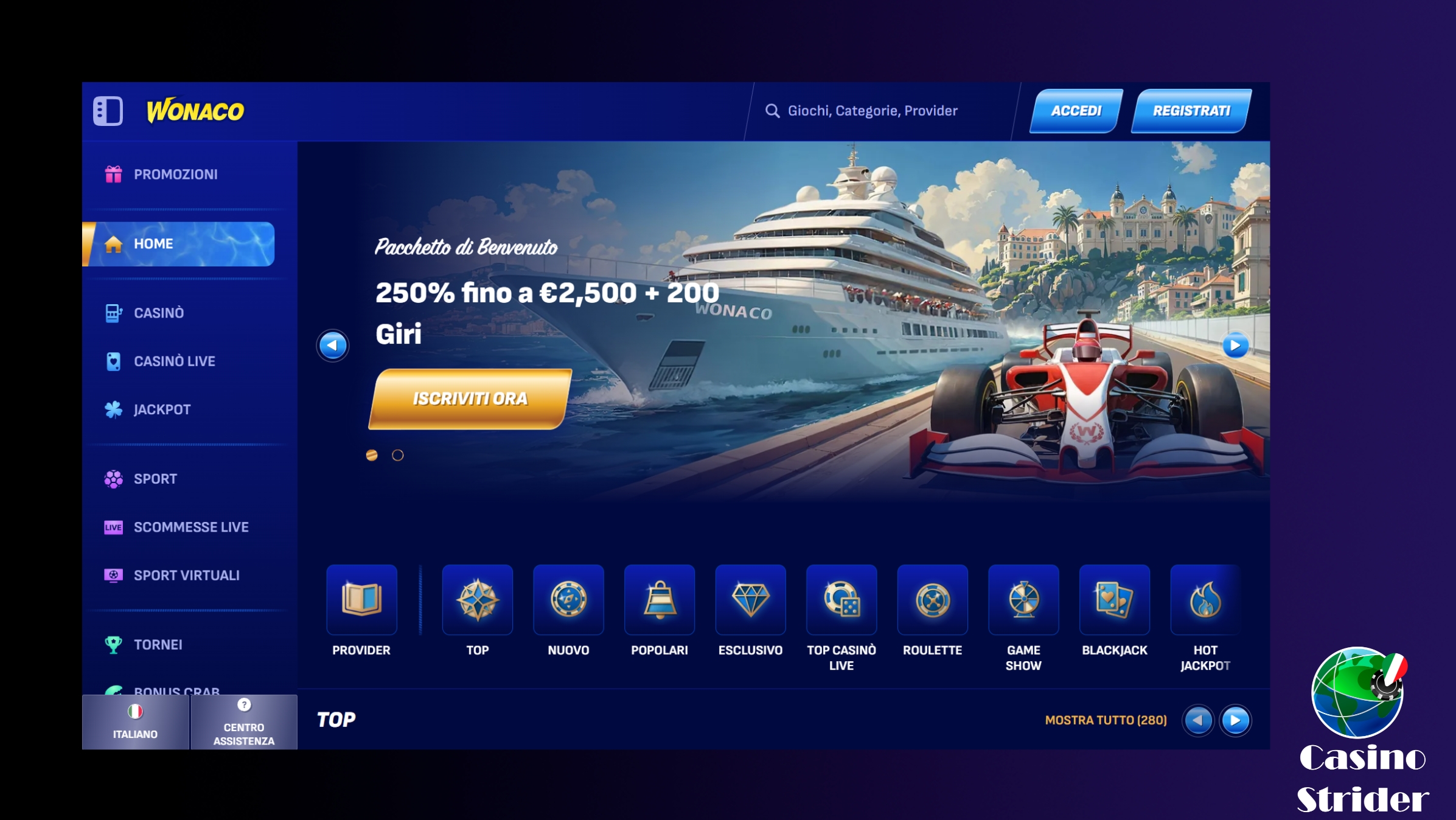 Wonaco Casino tutte le informazioni