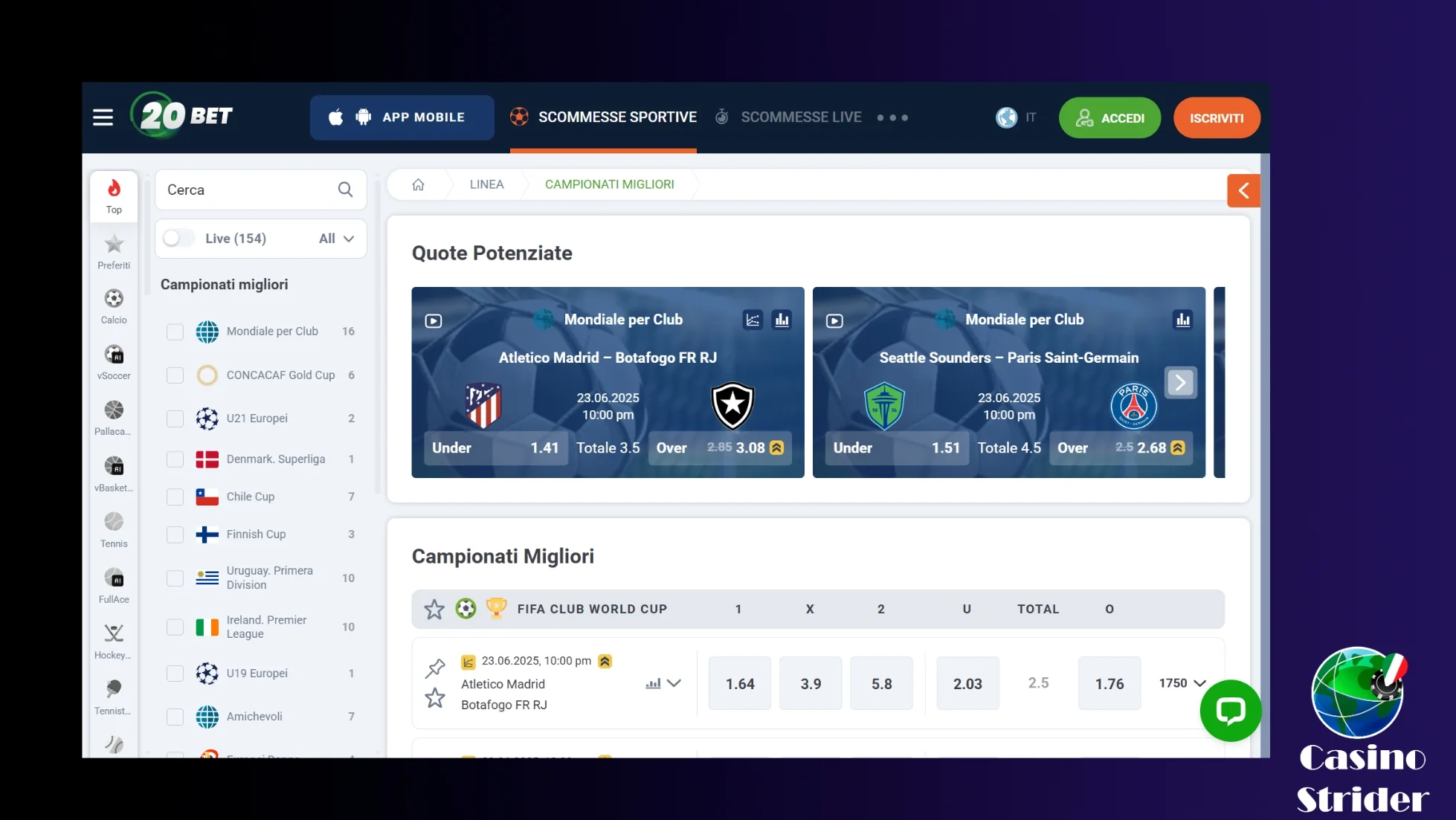 scommesse su vari sport