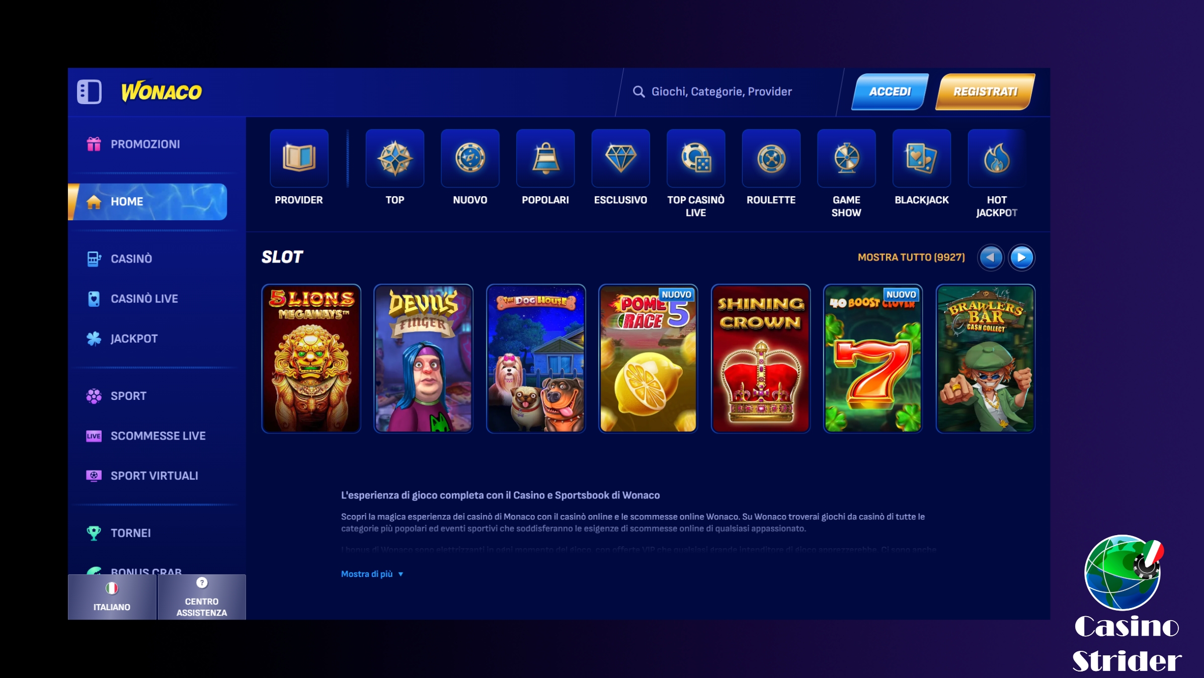 Slot moderne Wonaco
