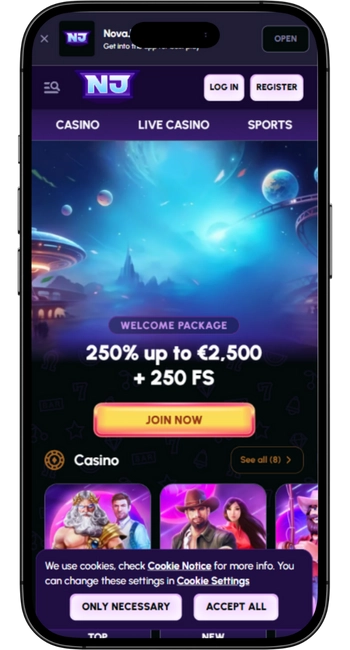 Versione mobile NovaJackpot