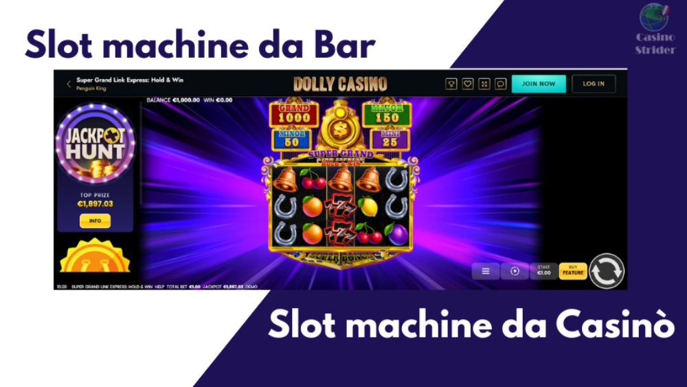 Differenze tra le slot machine da bar e quelle da casinò