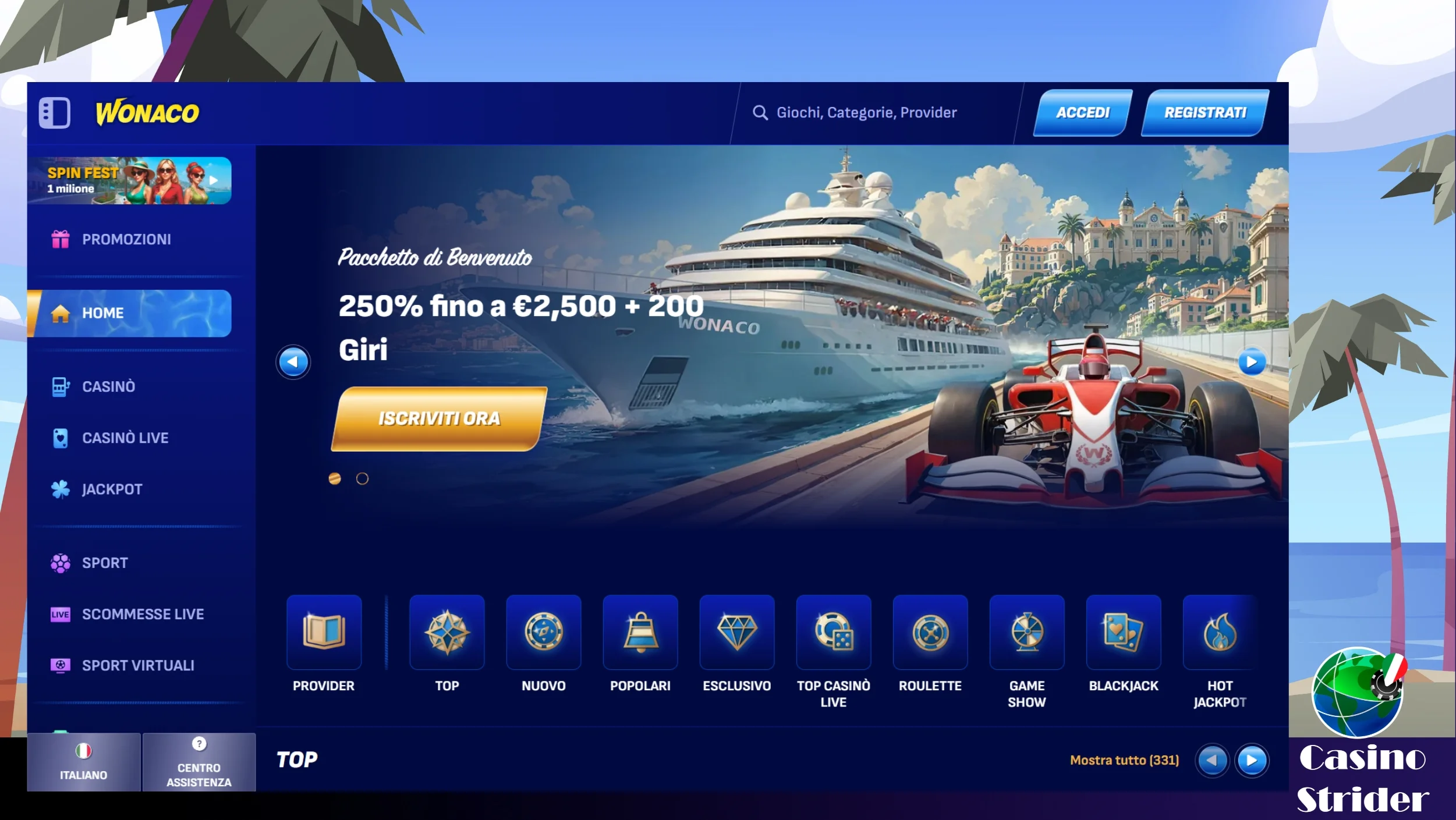 Wonaco Casino migliori siti poker stranieri