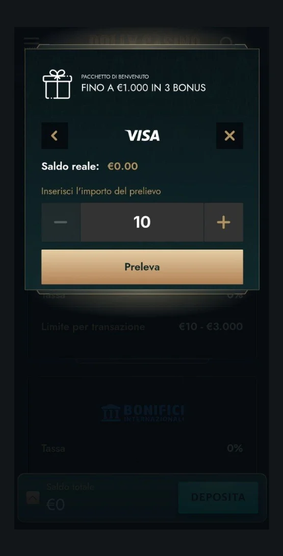 4 Inserisci l’importo