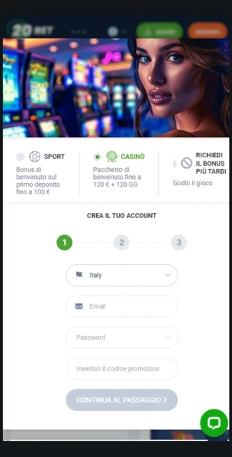 2 Compila il modulo di registrazione