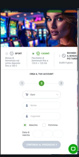 3 Completa la seconda parte del modulo di iscrizione