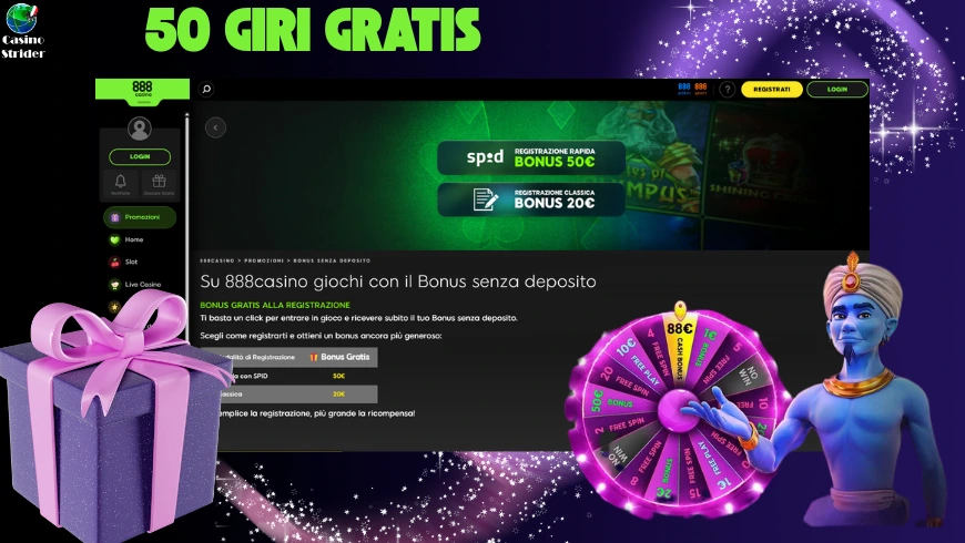 888 Casino 50 Giri Gratis