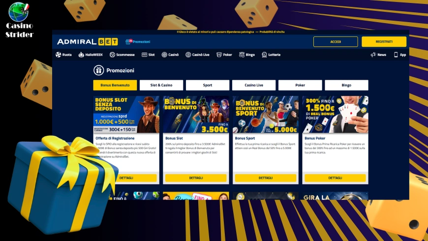 Bonus e promozioni del casinò AdmiralBet
