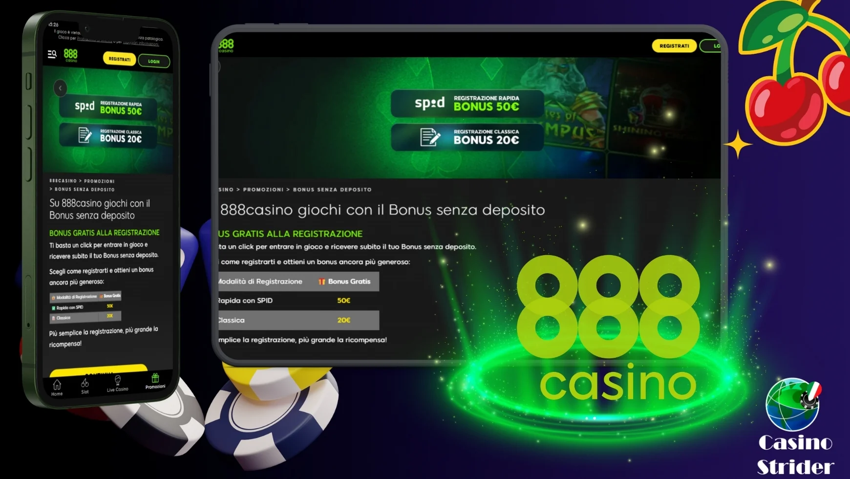Casino promozione 20 euro senza deposito 888casino