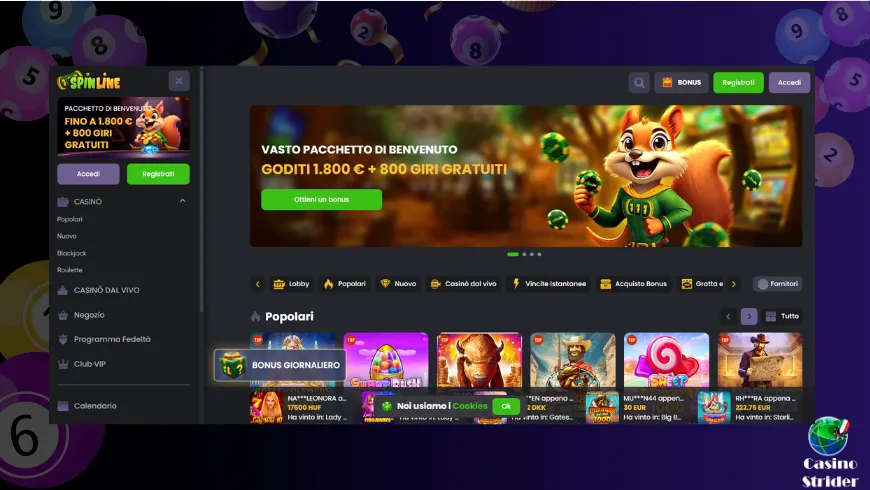 Dati principali su Spinline Casino