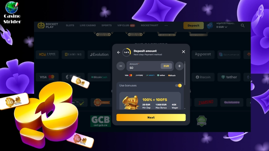 Metodi di pagamento e prelievo RocketPlay