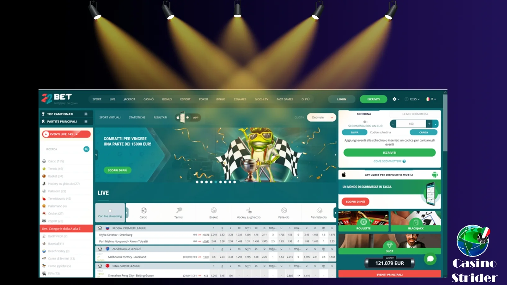 22bet casino 50 centesimi