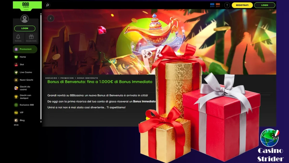 Bonus di benvenuto casino deposito minimo 2 euro