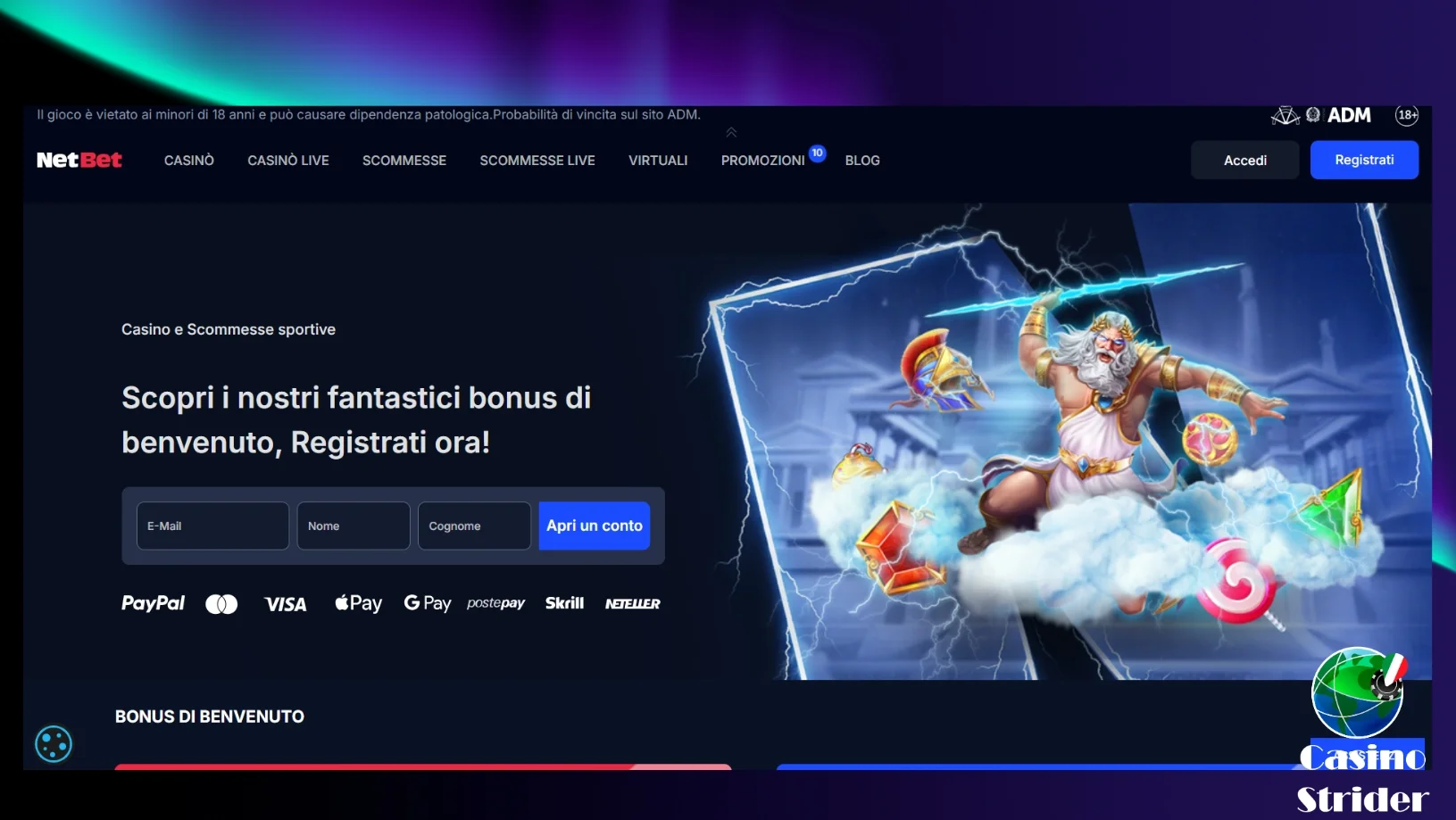 netbet deposito minimo 2 euro