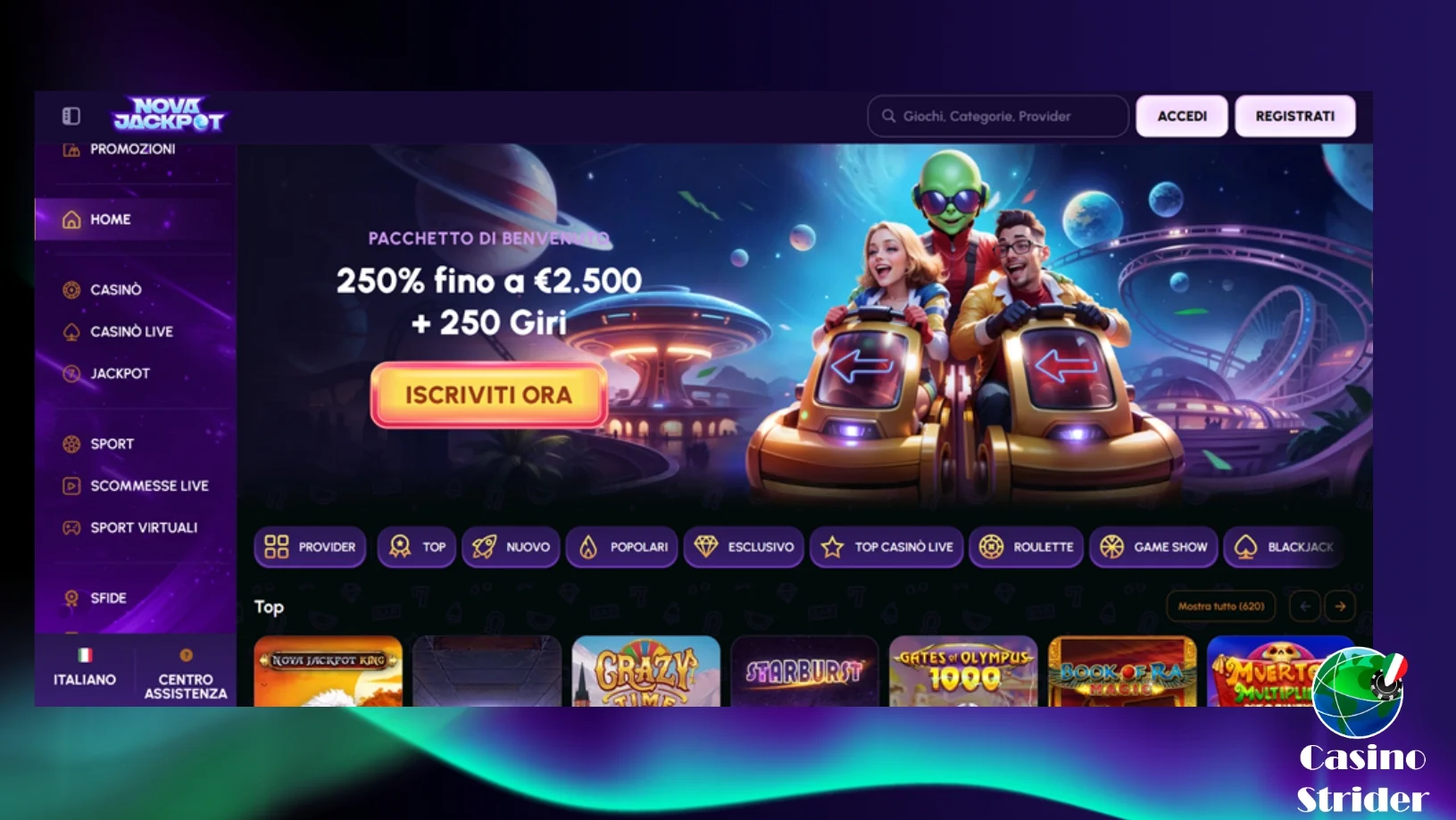 novajackpot casino 50 centesimi