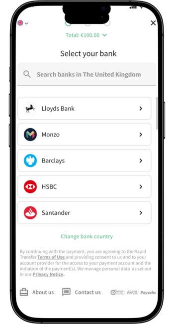 Rapid Transfer method pagamento italia