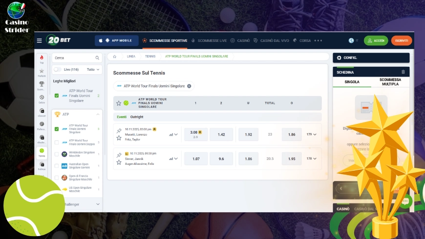 Scommesse sul tennis estero