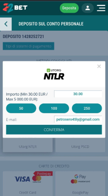 Seleziona Neteller come metodo di pagamento