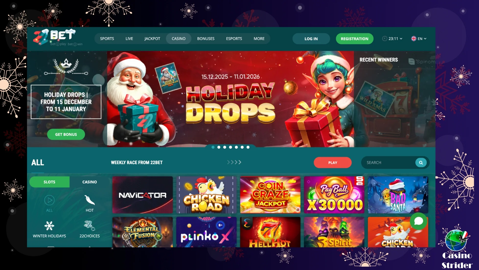 22bet Casinò con bonus dai requisiti bassi