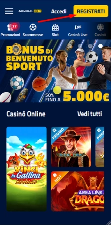Apri il casinò ufficiale