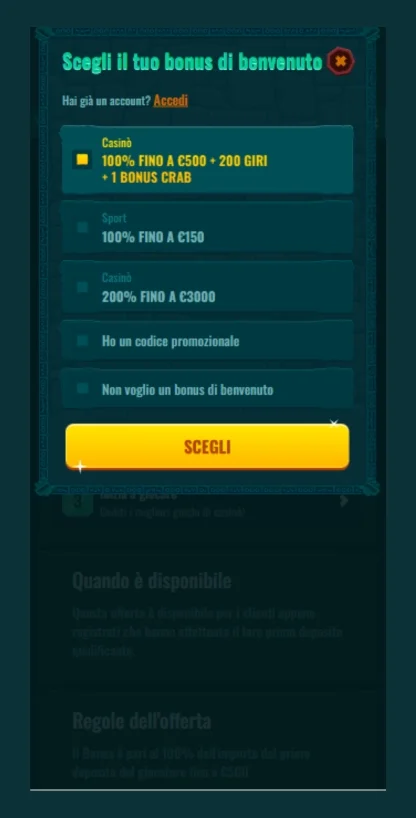 Attendi l’accredito del premio