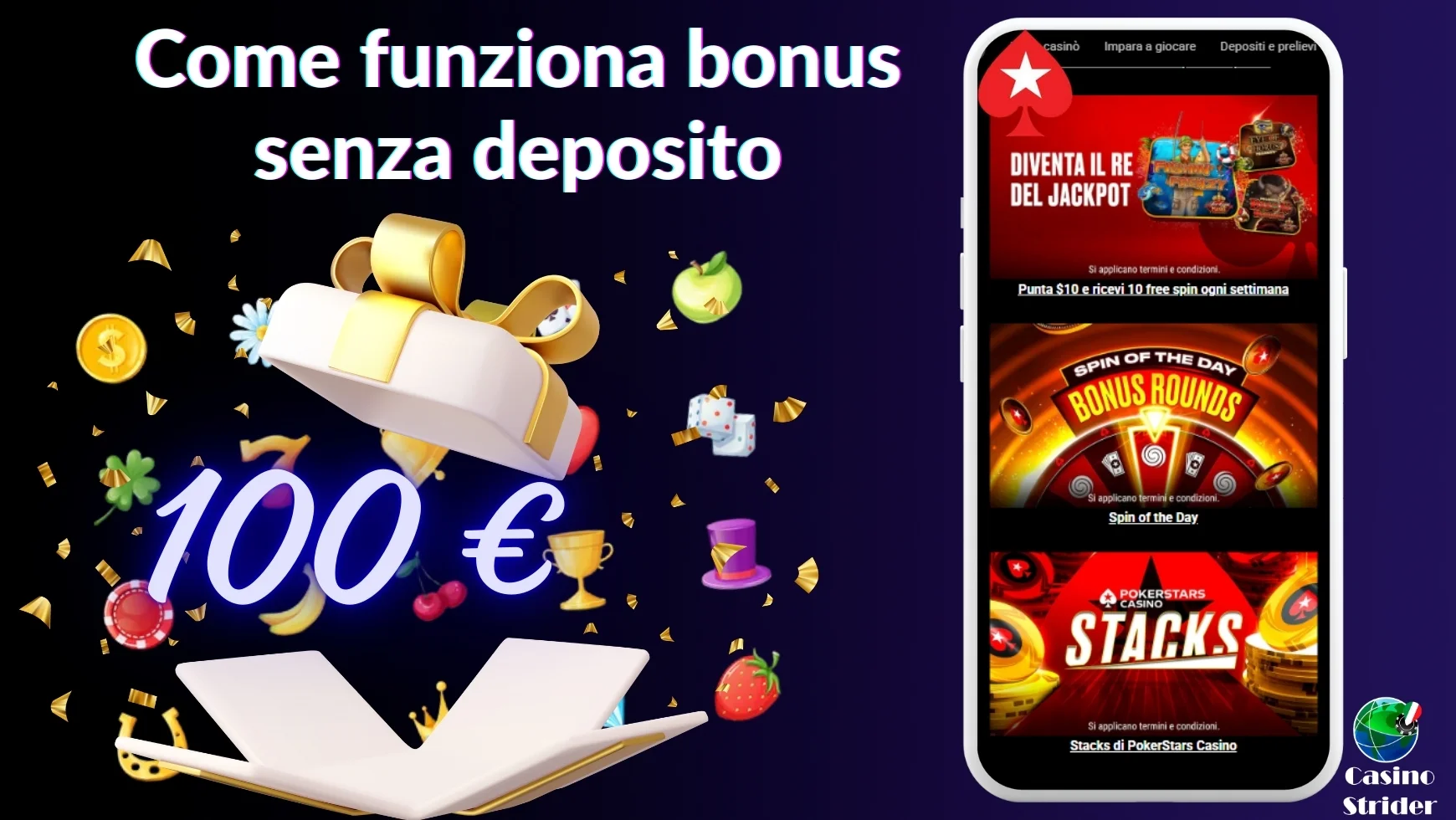 Come funziona un bonus senza deposito di 100 €