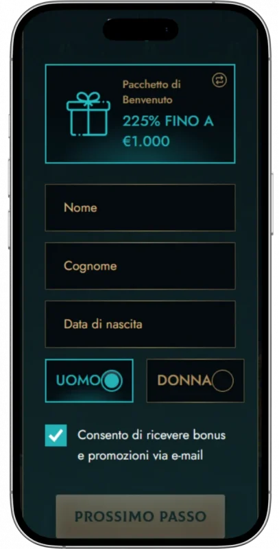 Completa i dati personali