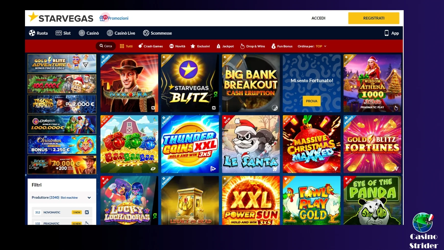 I migliori giochi del casinò Starvegas