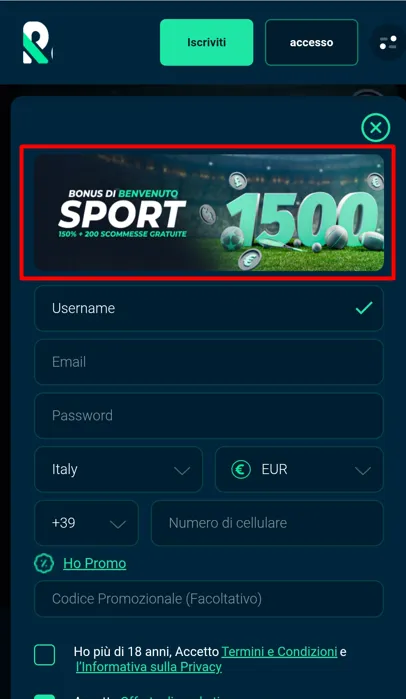 Scegli il tipo di bonus