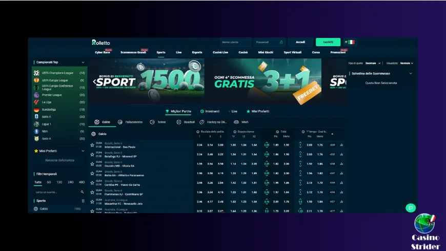 Scommesse sportive ed eSport su Rolletto