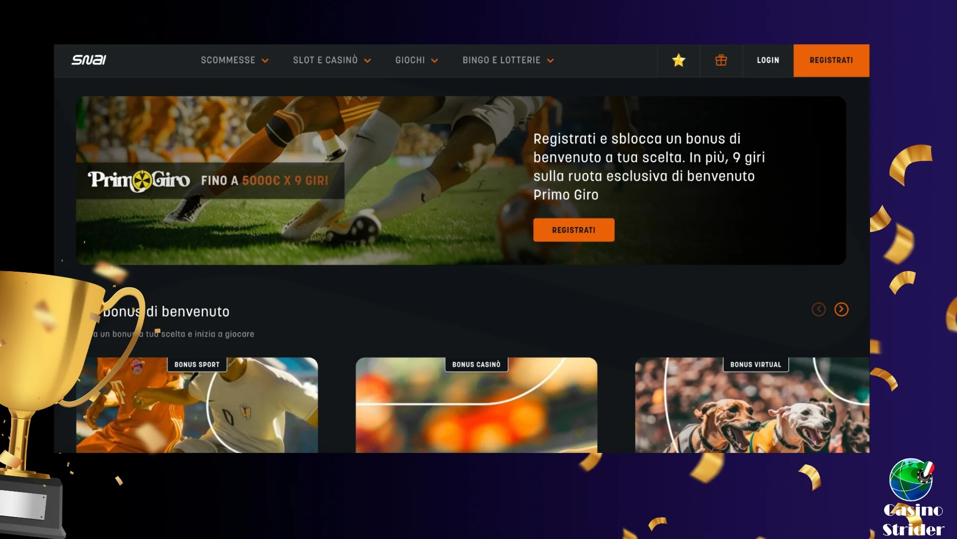 Snai Casino con bonus dai requisiti bassi