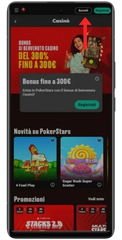 Accedi al tuo account