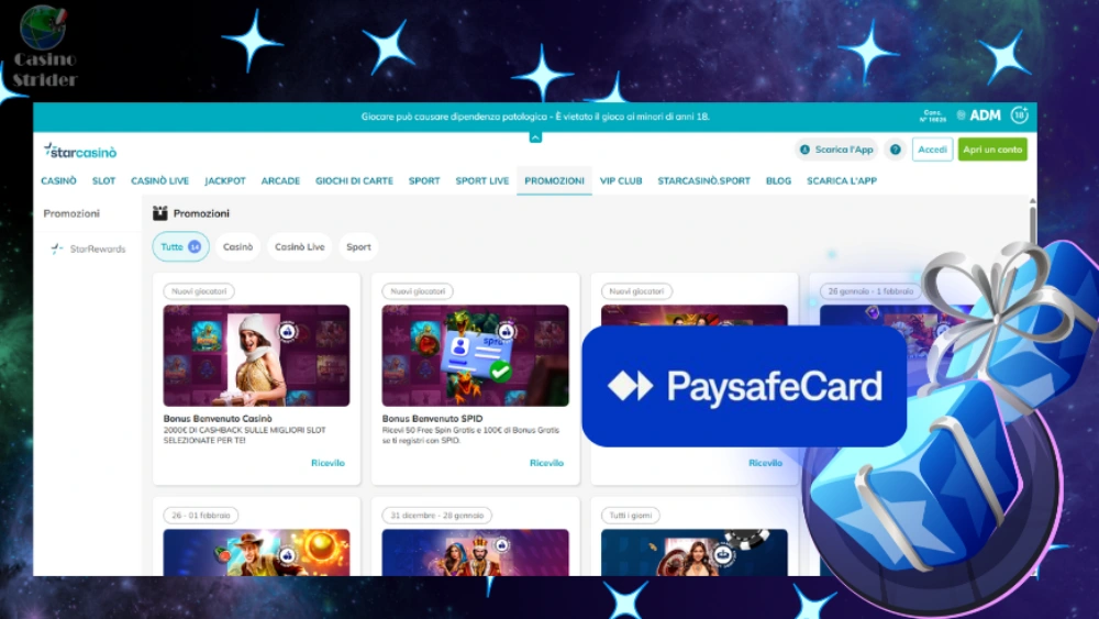 Bonus senza deposito paysafecard