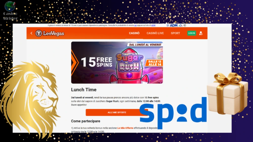 Free Spins offerti tramite registrazione SPID