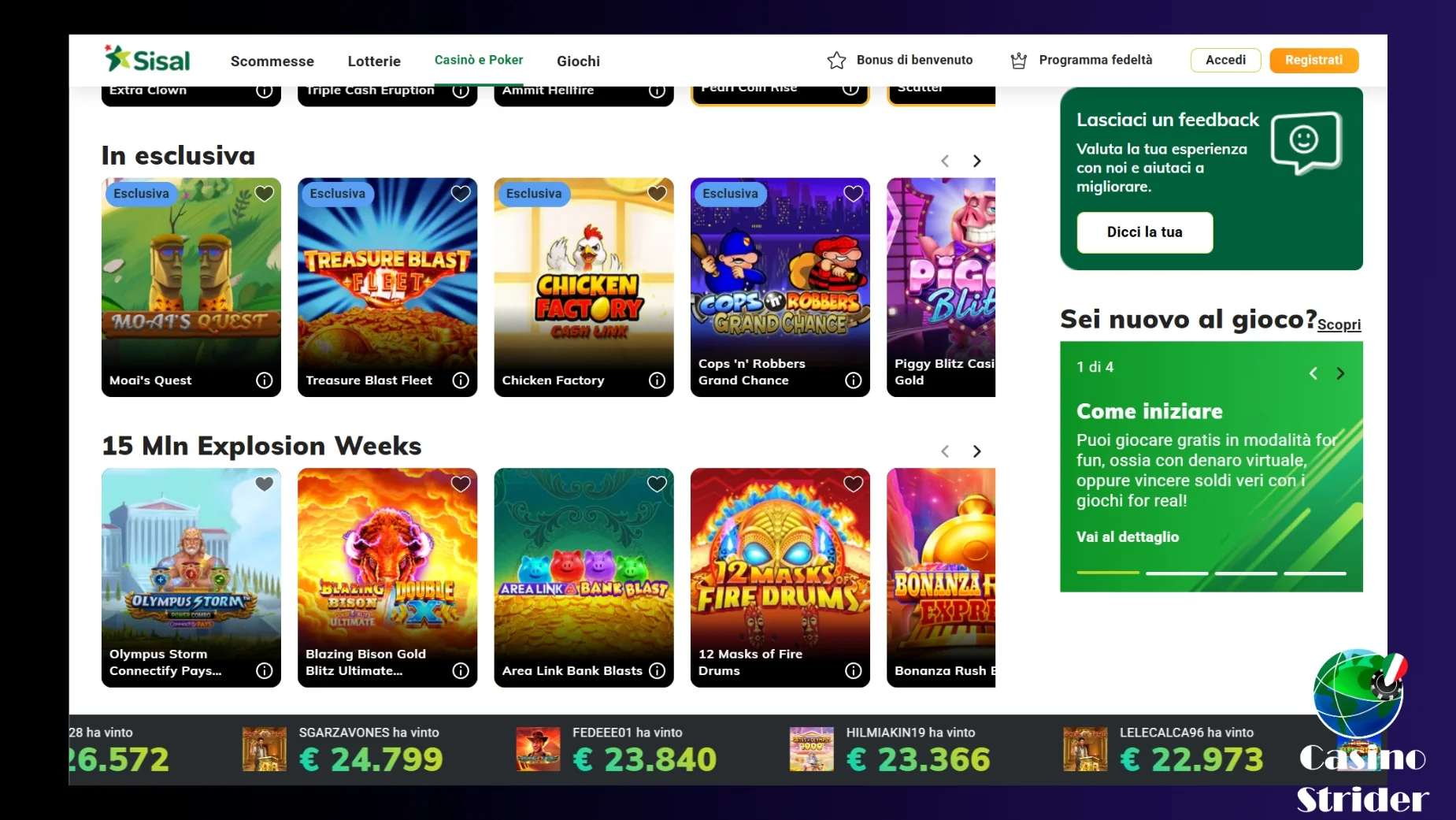 Giochi sui siti che accettano CIE