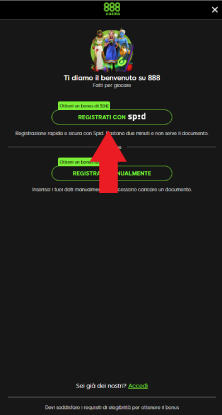 Scegli la registrazione SPID