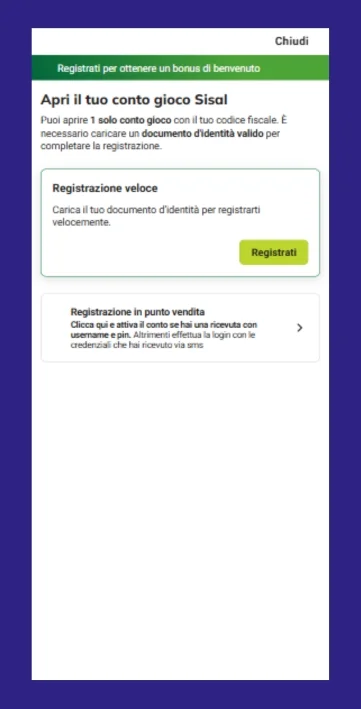 Apri il modulo di registrazione