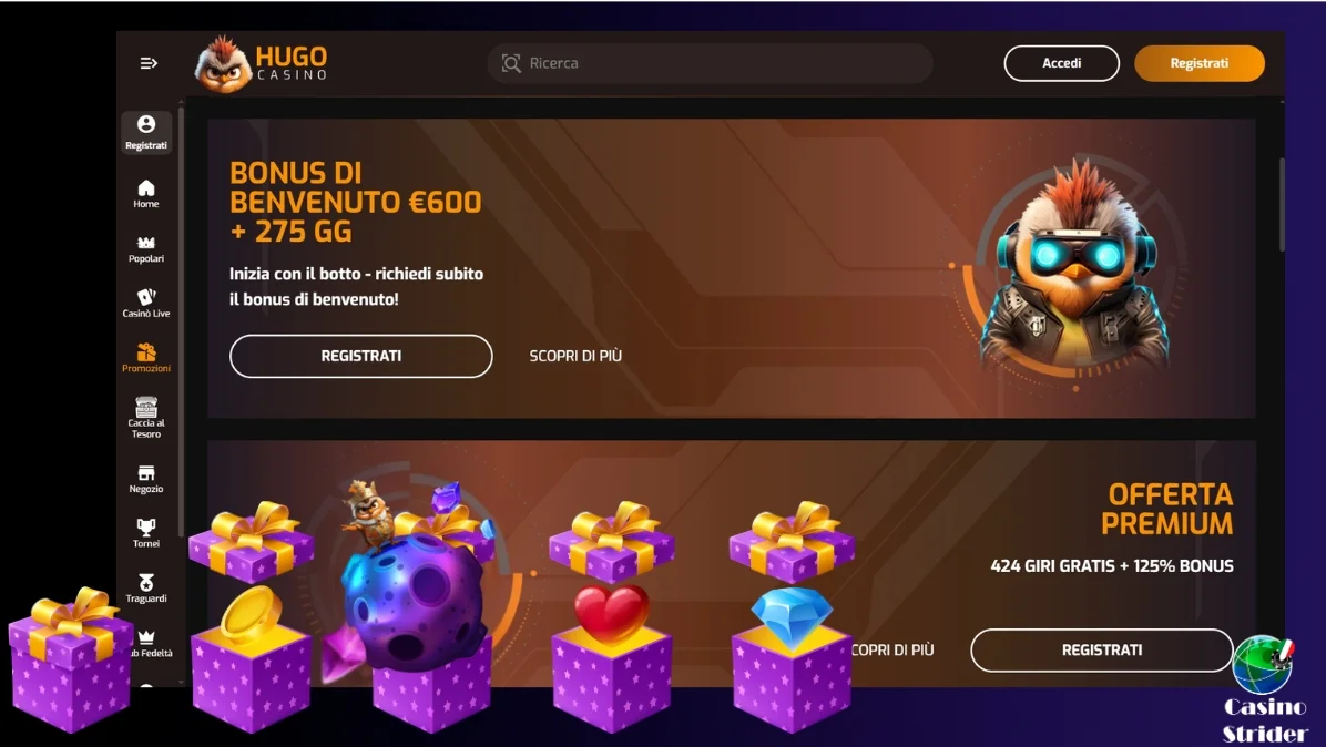 Bonus del casinò online Hugo
