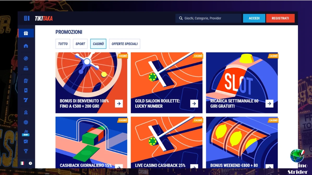 Bonus su TikiTaka Casino