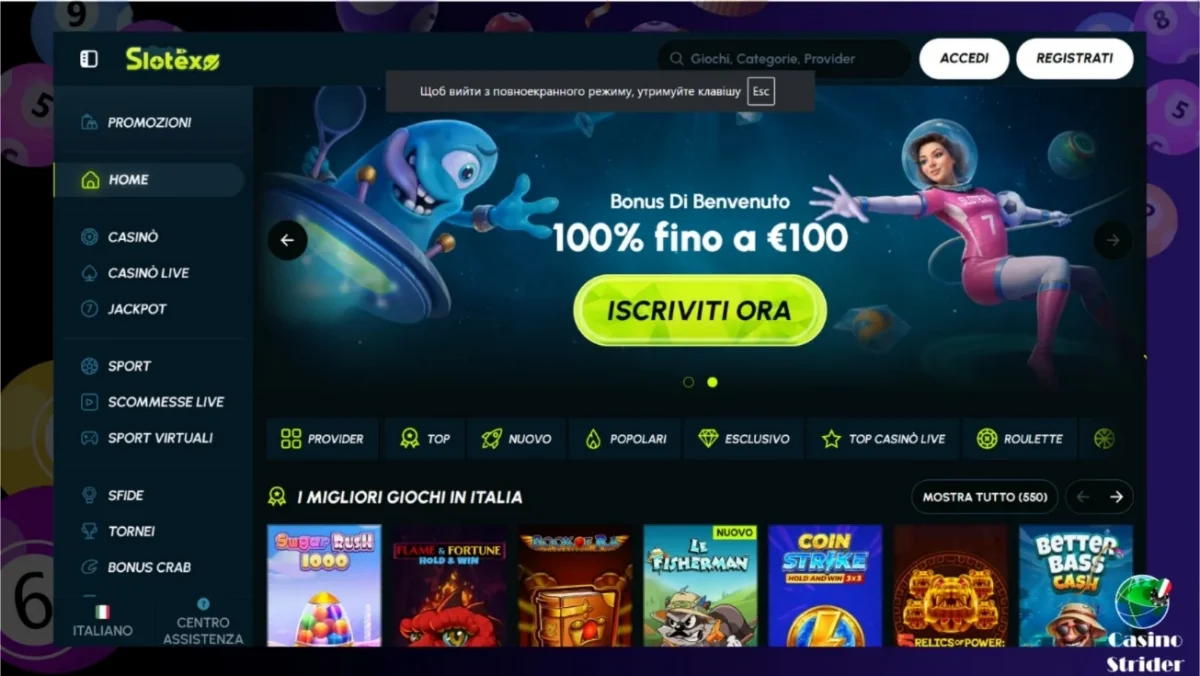 Caratteristiche Principali di Slotexo Casinò